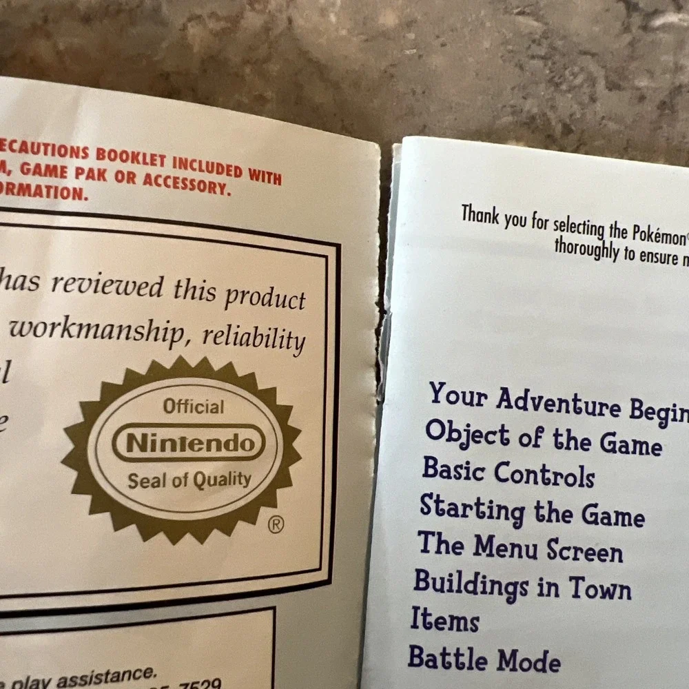 Pokemon Crystal Version Trainers Guide - Gameboy - MANUAL ONLY  RARE 1995-2001